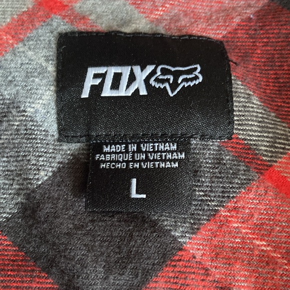 Fox Racing Trail Dust Red Flame Flannel NWT - Picture 4 of 9